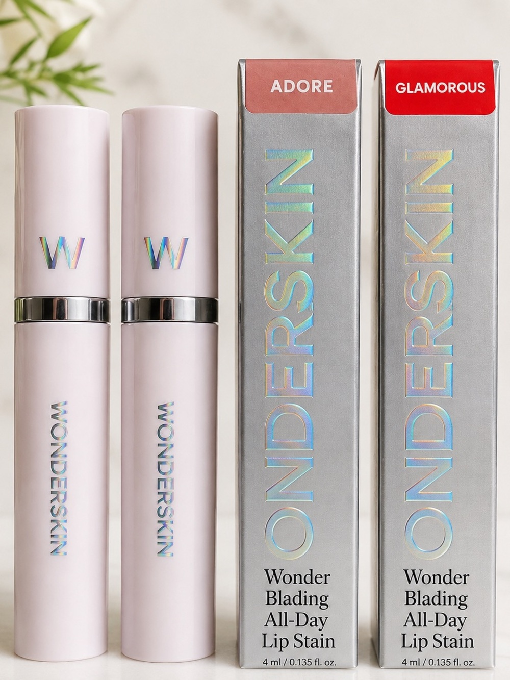 Wonderskin Wonder Blading Lip Stain Bundle | 4 Piece Bundle- 2 NIB, 2 no box